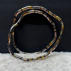 Vintage bendable necklace/bracelet. Gold silver black.